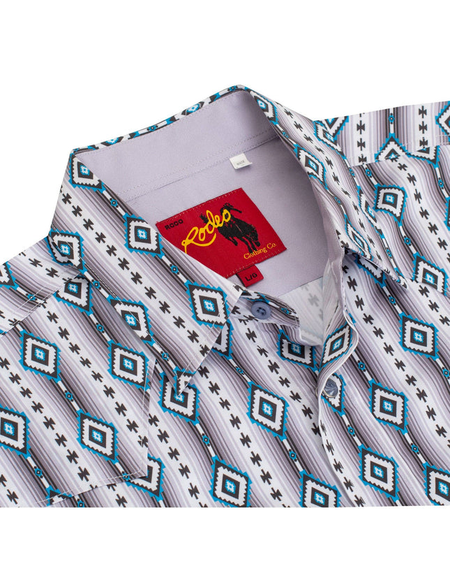 Men's Western Pearl Snap Aztec Print Shirt - MPS110L-1065