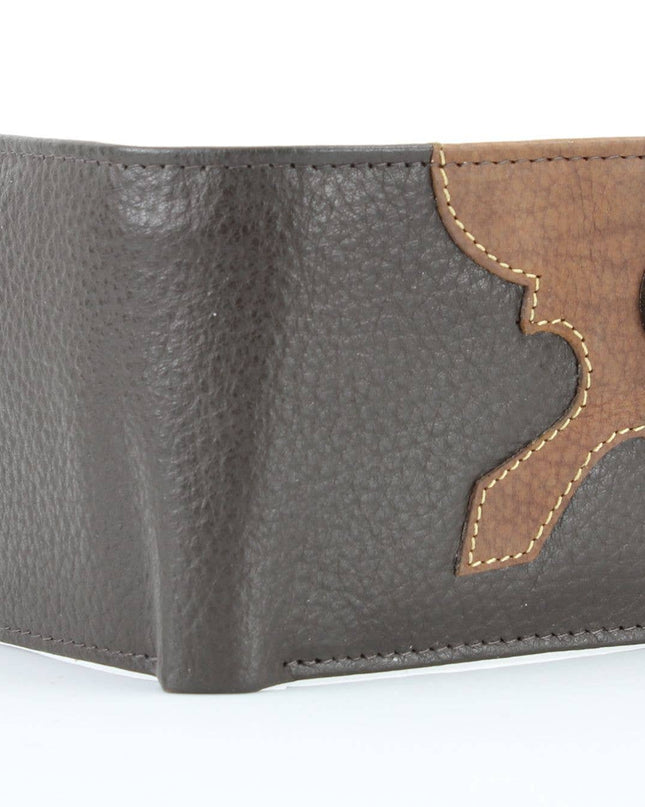 Mixed Media Bifold Rodeo Wallet with Medallion AB1915