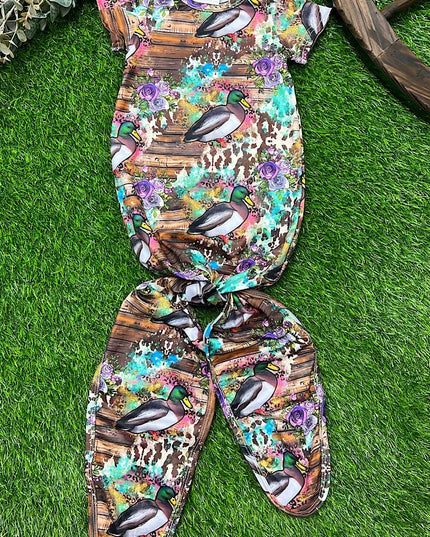 DUCK PRINTED BABY GOWN. TT-20424