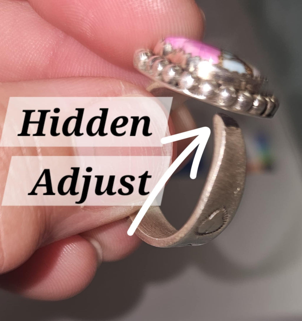 Sterling Silver Bar Ring - Violet Dahlia