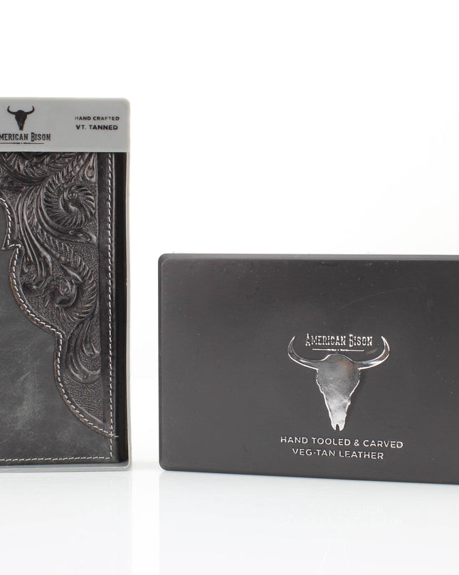 Oil Pull Up Tooled Leather Accent Rodeo Wallet ABW027