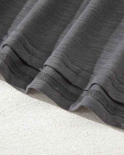Dark Grey Double Ruffled Short Sleeve Plus Size Top