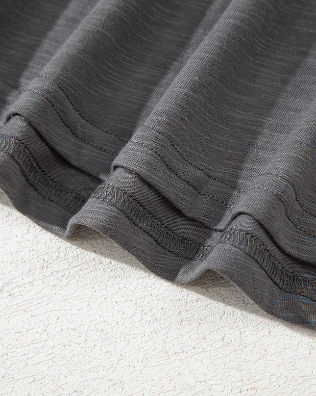 Dark Grey Double Ruffled Short Sleeve Plus Size Top