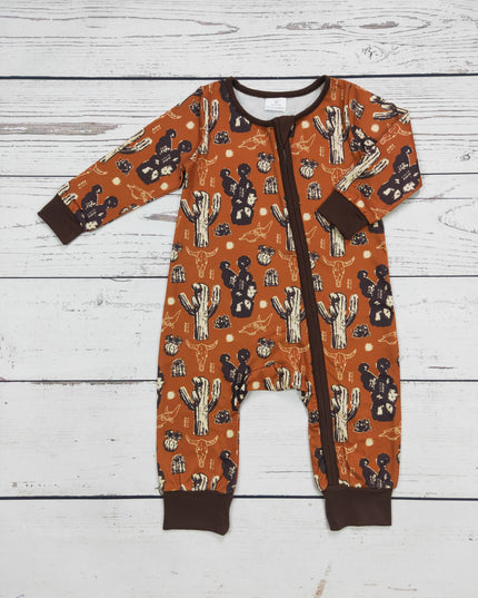 Baby Cactus Print Zip Romper