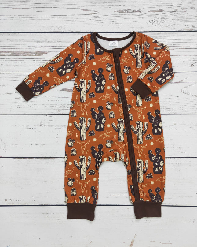 Baby Cactus Print Zip Romper