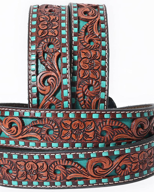 BER241-Hand Carved Western leather Belt