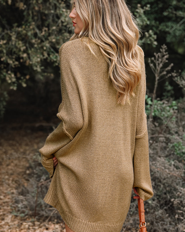 Four Leaf Clover Oversize Drop Shoulder Slouchy Sweater Dress