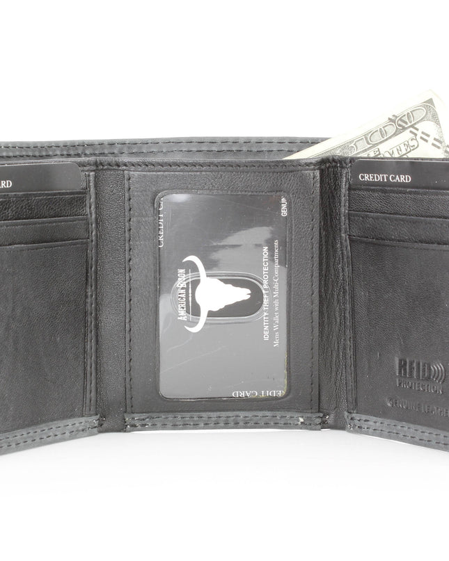 Men’s Tri-Fold Wallet with Cowboy Emboss ABMWVT 04