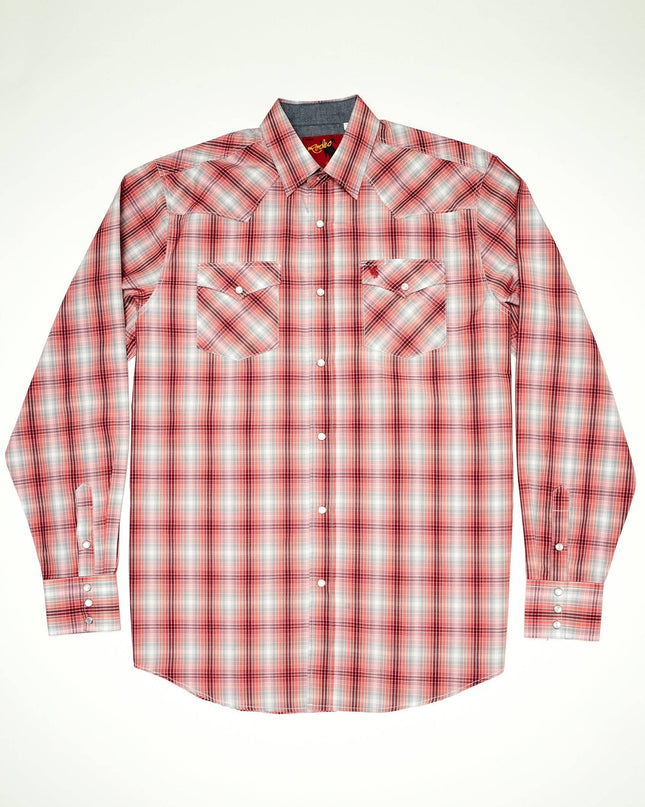 RODEO CLOTHING MEN'S PLAID WESTERN LONG SLEEVE BIG & TALL