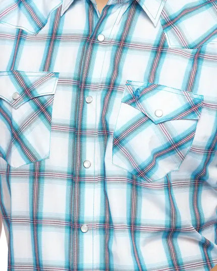 RODEO CLOTHING MEN'S PLAID SHORT SLEEVE SNAP Ps400s-Sept