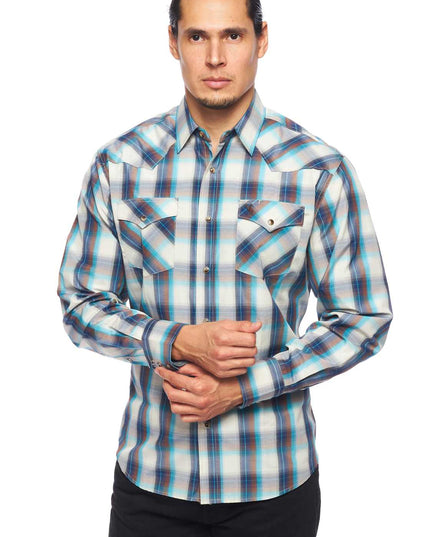 RODEO CLOTHING MEN'S PLAID LONG SLEEVE SNAP PS400l-Sept