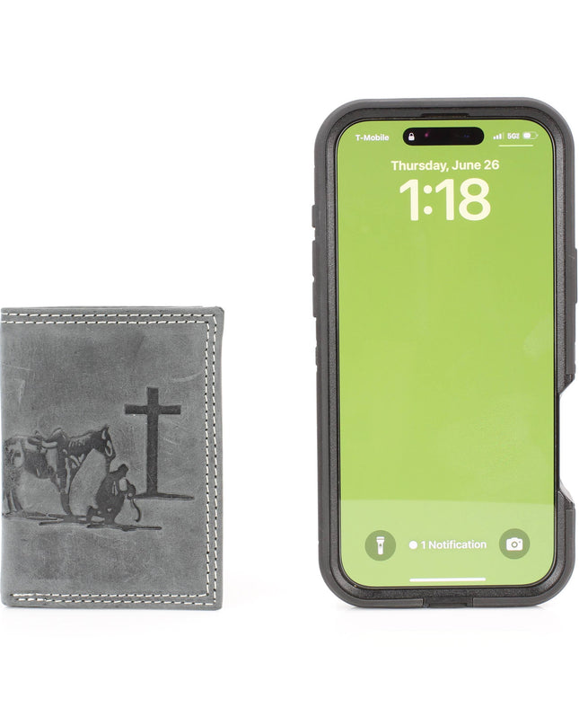 Men’s Tri-Fold Wallet with Cowboy Emboss ABMWVT 04