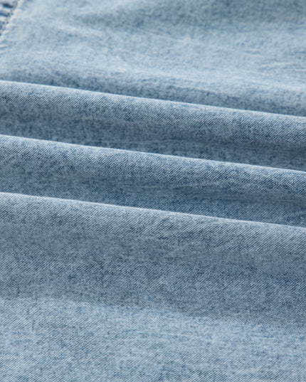 Dusk Blue Light Wash Tiered Flowy Overall Denim Dress