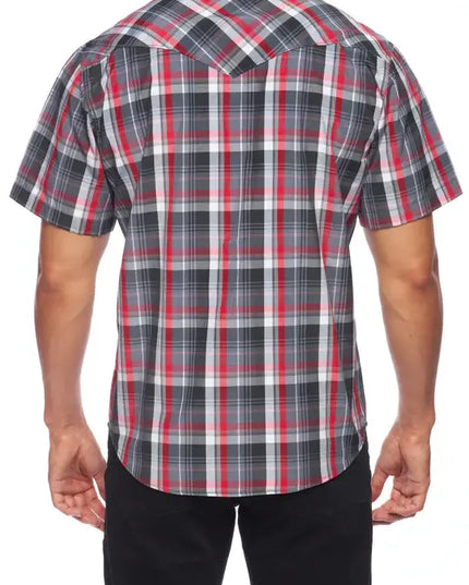 RODEO CLOTHING MEN'S PLAID SHORT SLEEVE SNAP Ps400s-Sept