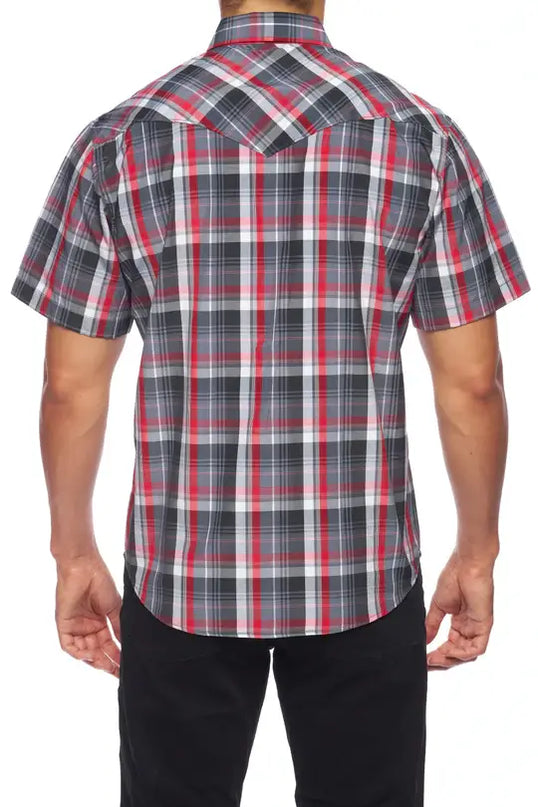 RODEO CLOTHING MEN'S PLAID SHORT SLEEVE SNAP Ps400s-Sept