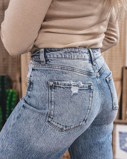 Ashleigh Blue Cuffed Straight Loose Jeans