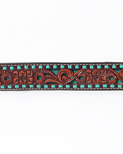 BER241-Hand Carved Western leather Belt