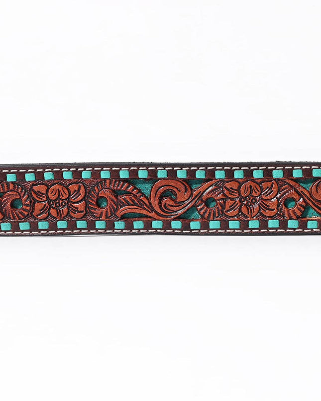 BER241-Hand Carved Western leather Belt