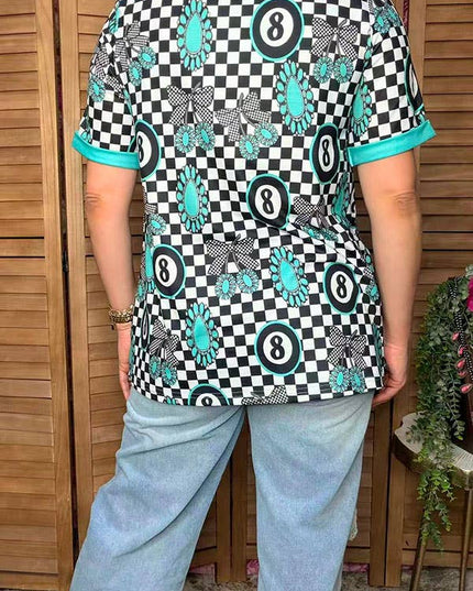 Western turquoise jewels women boutique top XCH17166