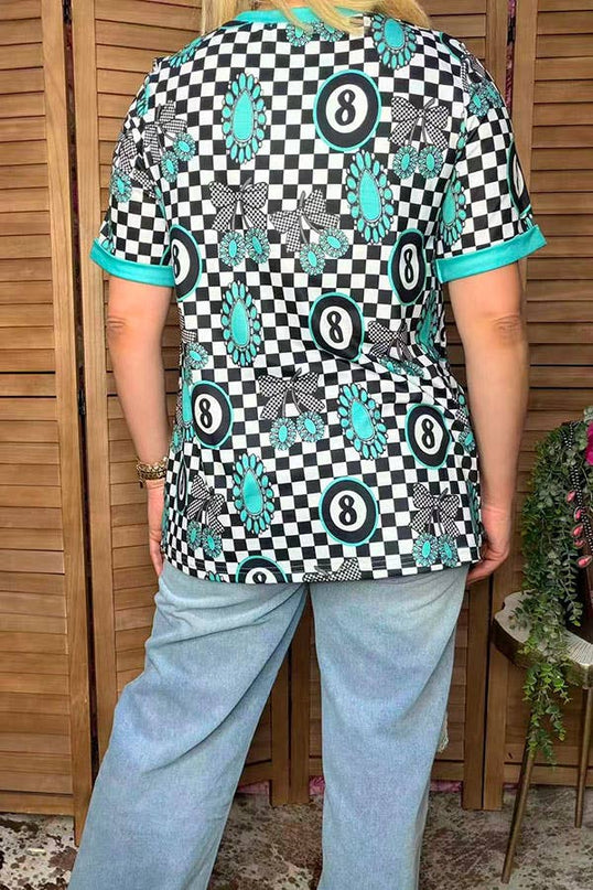 Western turquoise jewels women boutique top XCH17166