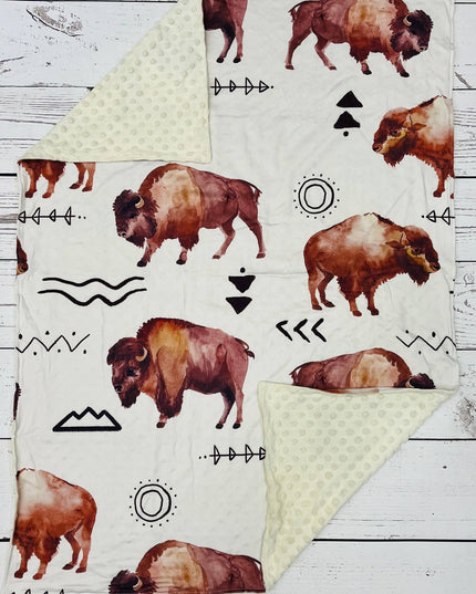 Baby Beige Minky Cows Blanket