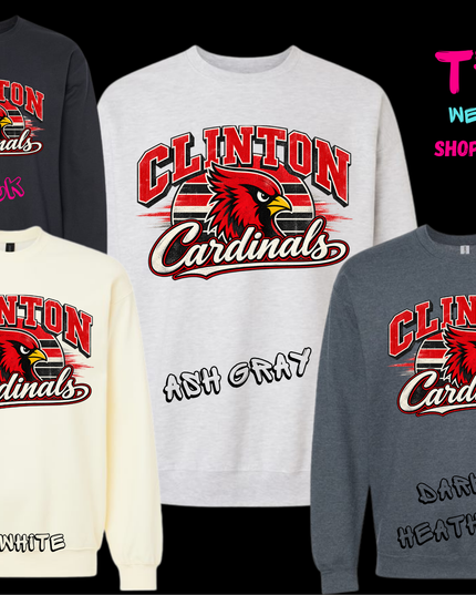 Clinton Cardinal Retro Sweatshirt - Soft Style Gildan