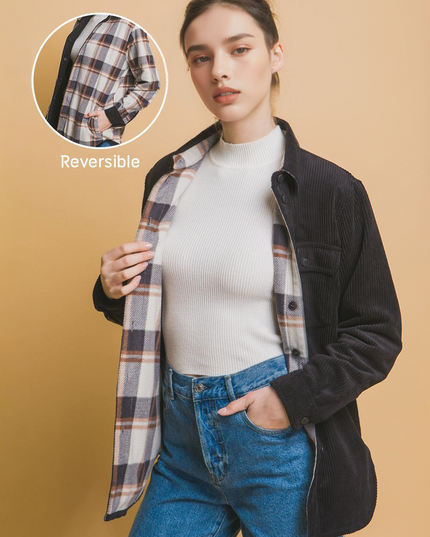 Corduroy Reversible Button Down Jacket