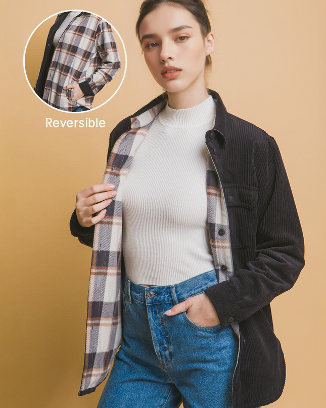 Corduroy Reversible Button Down Jacket