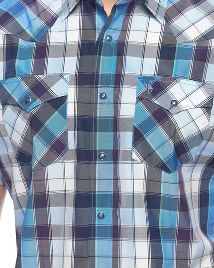 RODEO CLOTHING MEN'S PLAID SHORT SLEEVE SNAP Ps400s-Sept