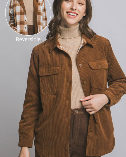 Corduroy Reversible Button Down Jacket