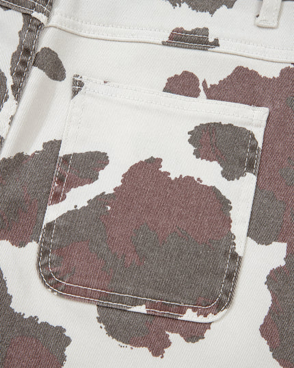 Brown Cow Spots Printed Multi Pocketed Jeans