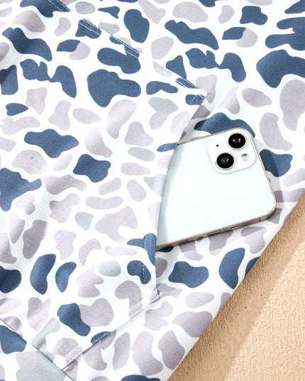 Multicolour Plus Camouflage Print Quarter Zip Kangaroo Pocket Pullover Sweatshirt