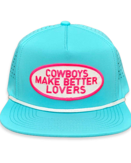 "PW Better Lovers" - CA Turquoise Laser Holes/ White Rope, Snapback Cap (WESA JAN 2024)