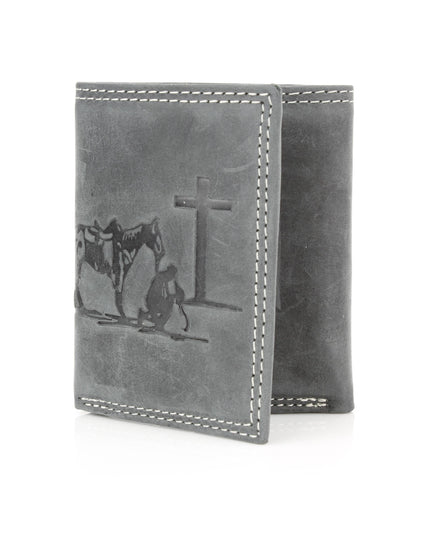 Men’s Tri-Fold Wallet with Cowboy Emboss ABMWVT 04