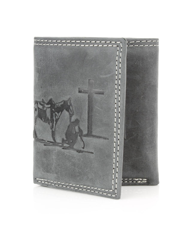 Men’s Tri-Fold Wallet with Cowboy Emboss ABMWVT 04