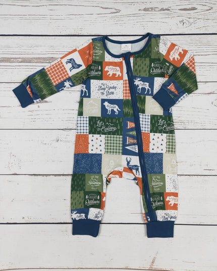 Boy Go Camping Zip Romper