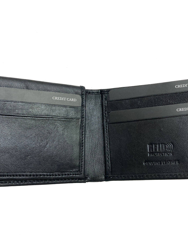 Contrast Stitch Bifold Wallet w/ Vanity Tray & Keychain