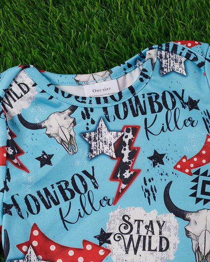 COWBOY KILLER" PRINTED BABY GOWN. PJB25153007 S
