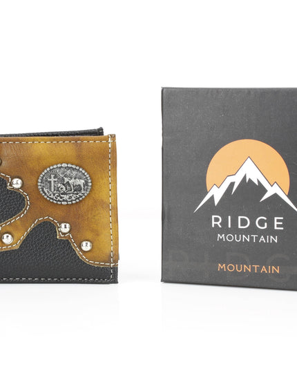 Bifold Wallet with Cowboy Cross and Horse Concho VL 865
