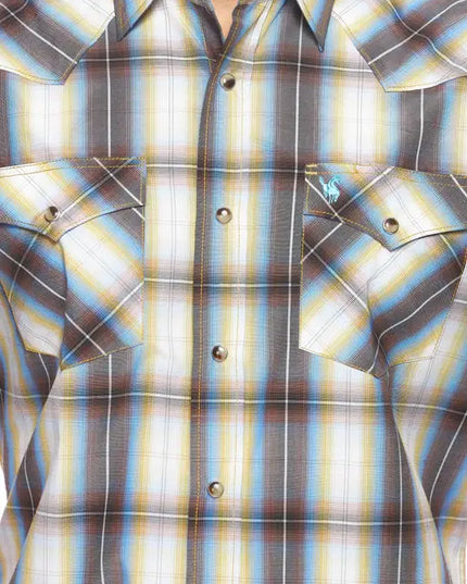 RODEO CLOTHING MEN'S PLAID SHORT SLEEVE SNAP Ps400s-Sept