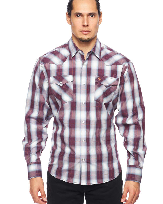 RODEO CLOTHING MEN'S PLAID LONG SLEEVE SNAP PS400l-Sept