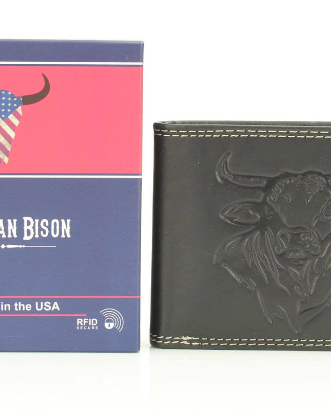 Oil Pull Up Embossed Steer Bifold Wallet ABB 006