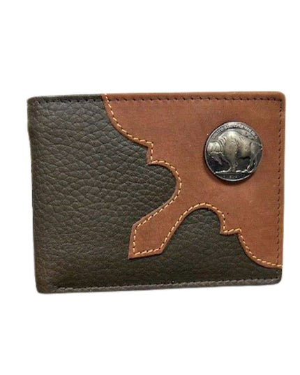 Mixed Media Bifold Rodeo Wallet with Medallion AB1915