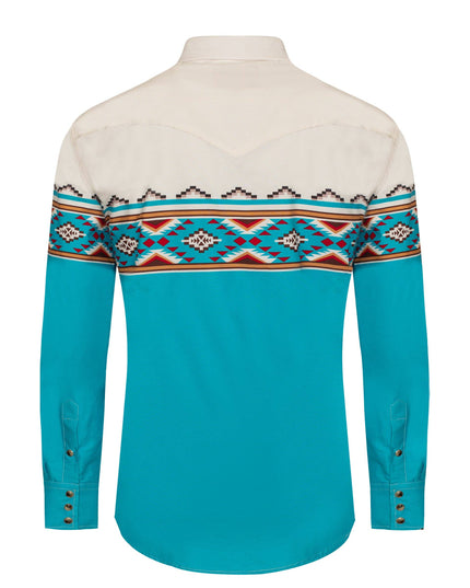Men's Western Pearl Snap Print Shirt - PS100L-1090