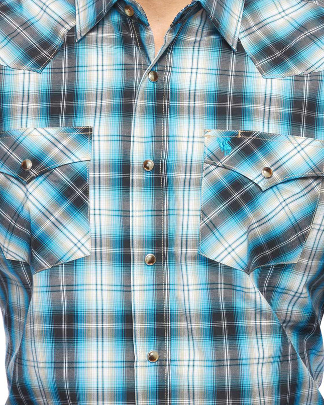 RODEO CLOTHING MEN'S PLAID LONG SLEEVE SNAP PS400l-Sept