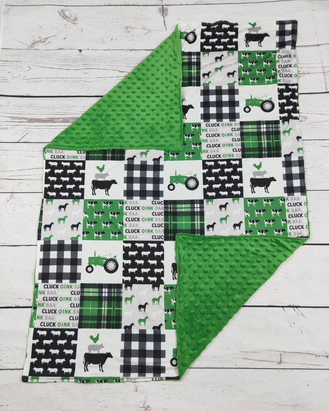 Green Farm Printed Baby Kids Blanket