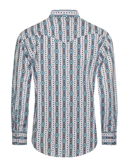 Men's Western Pearl Snap Aztec Print Shirt - MPS110L-1065
