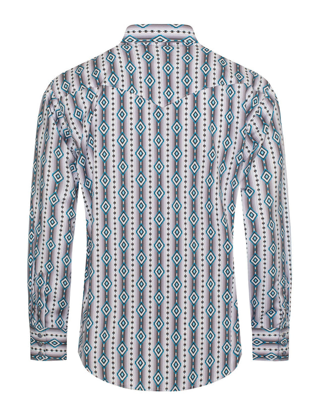 Men's Western Pearl Snap Aztec Print Shirt - MPS110L-1065