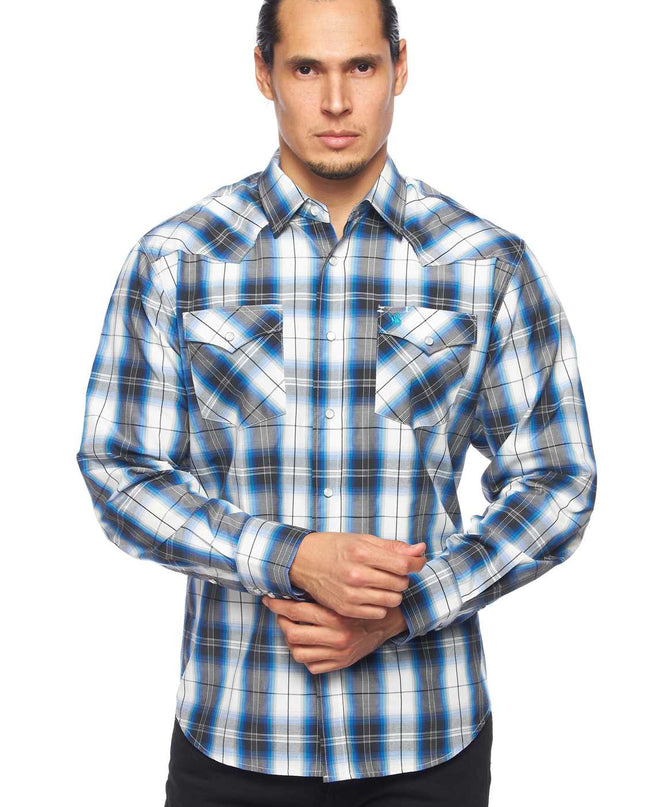 RODEO CLOTHING MEN'S PLAID LONG SLEEVE SNAP PS400l-Sept