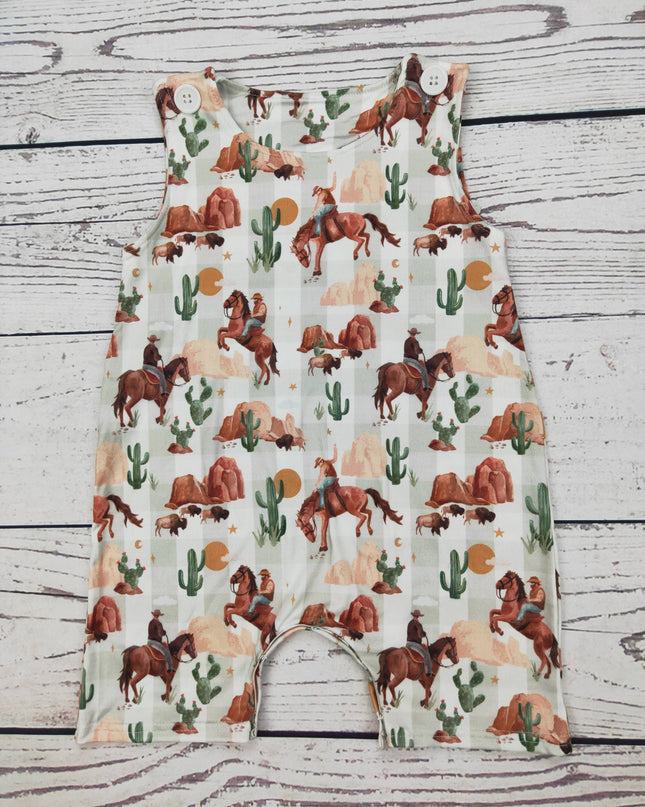 Baby Boy Western Printed Romper